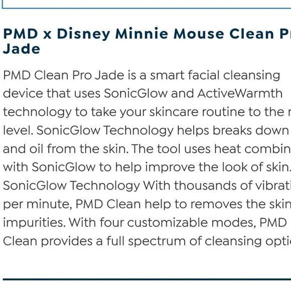 PMD Clean Pro Jade X Disney Minnie Mouse Smart Facial Cleansing Device - Picture 7 of 8